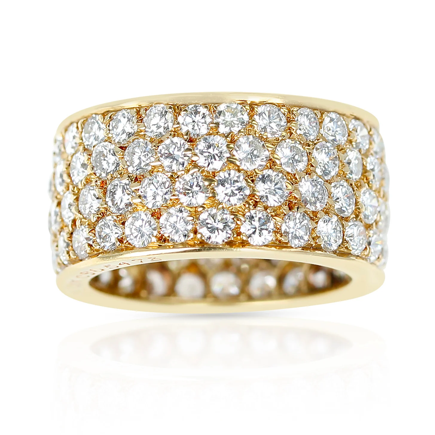 Van Cleef & Arpels Four Row Diamond Band, 18k Yellow Gold