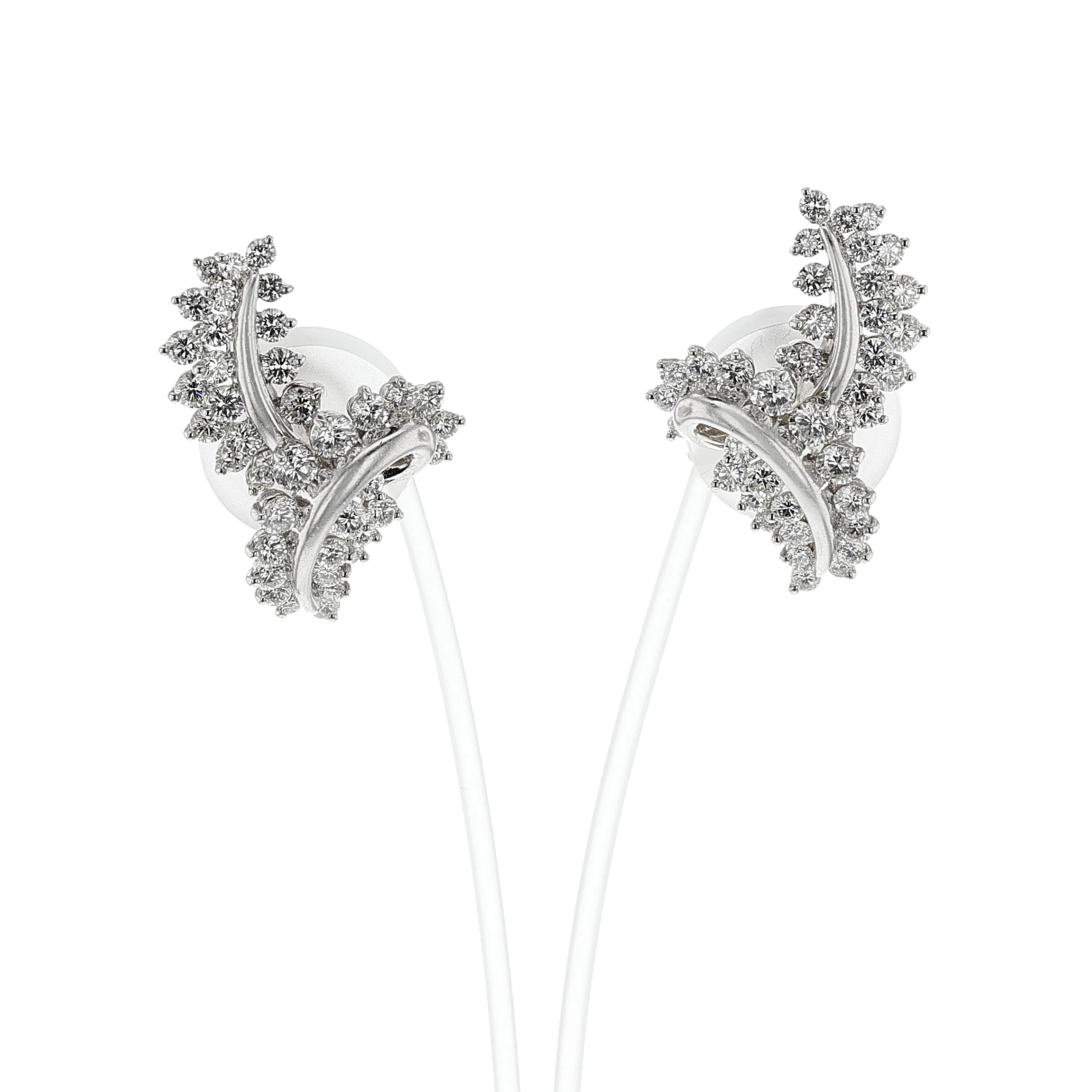 Graduated Diamond and Platinum Earrings
