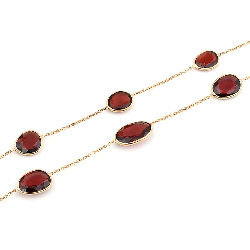 Mixed Cut Large Gemstone Necklace, 18k