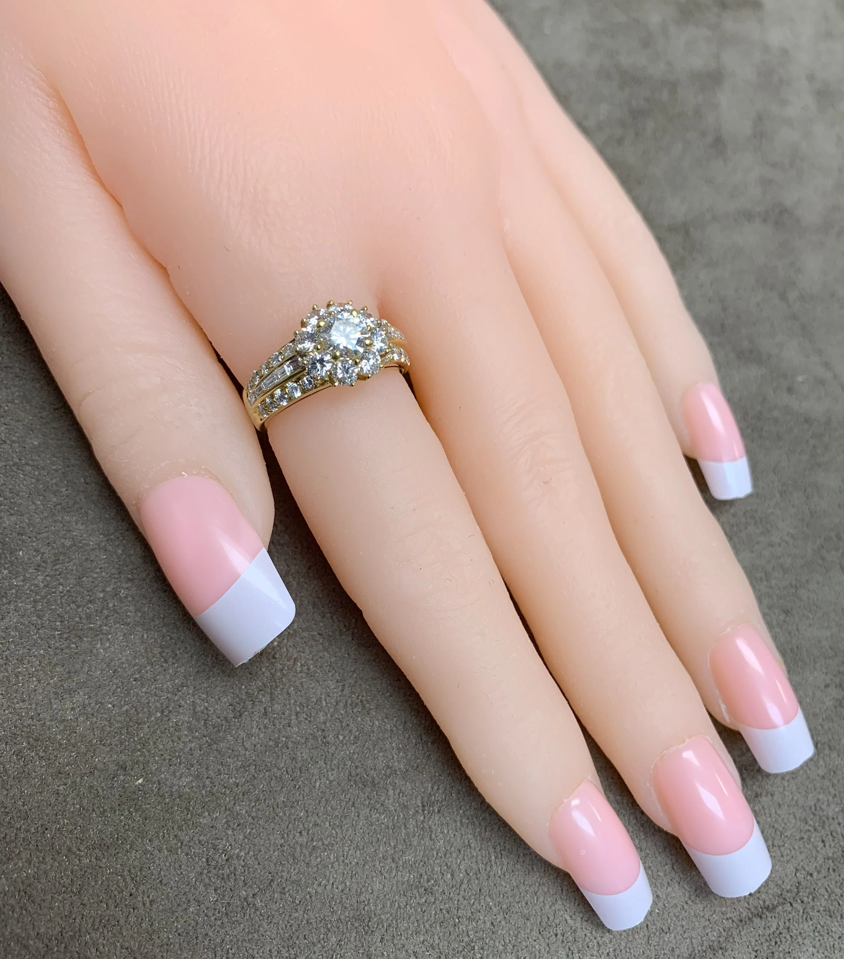 Van Cleef & Arpels 0.50 ct. Center Diamond with 2 cts. Diamonds Floral Ring