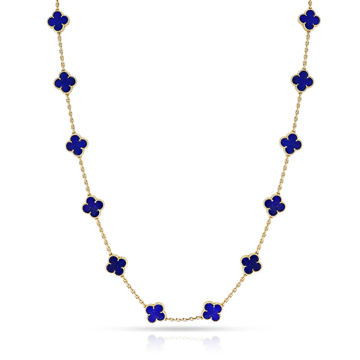 Van Cleef & Arpels 20 Motif Lapis Alhambra Necklace