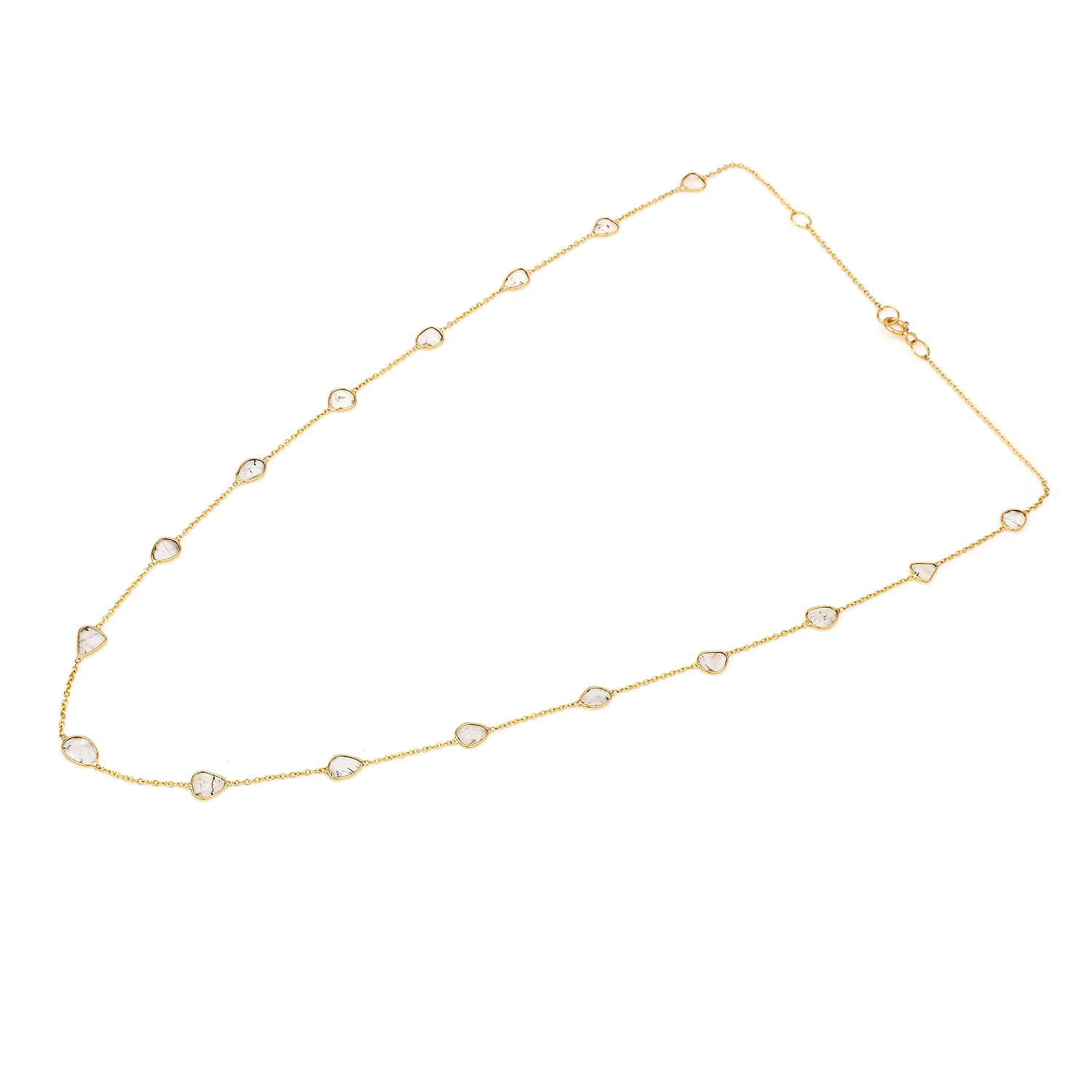 Mixed Cut Diamond Slices Necklace, 18k