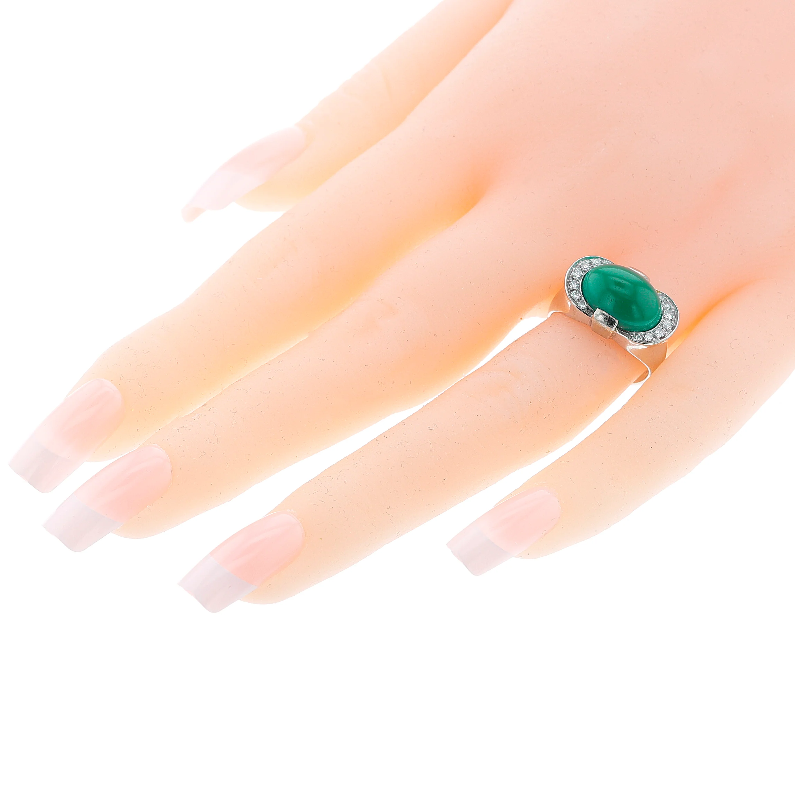 Turquoise Cabochon and Diamond Ring, 18k