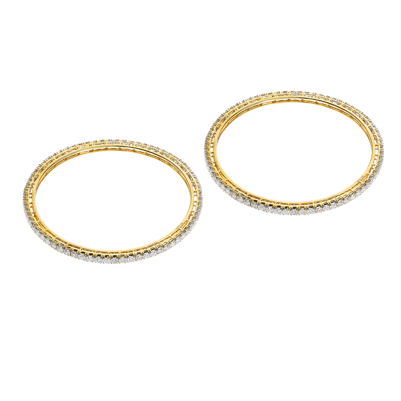 Certified 12.25 ct. White Diamond Bangles, 18k Gold