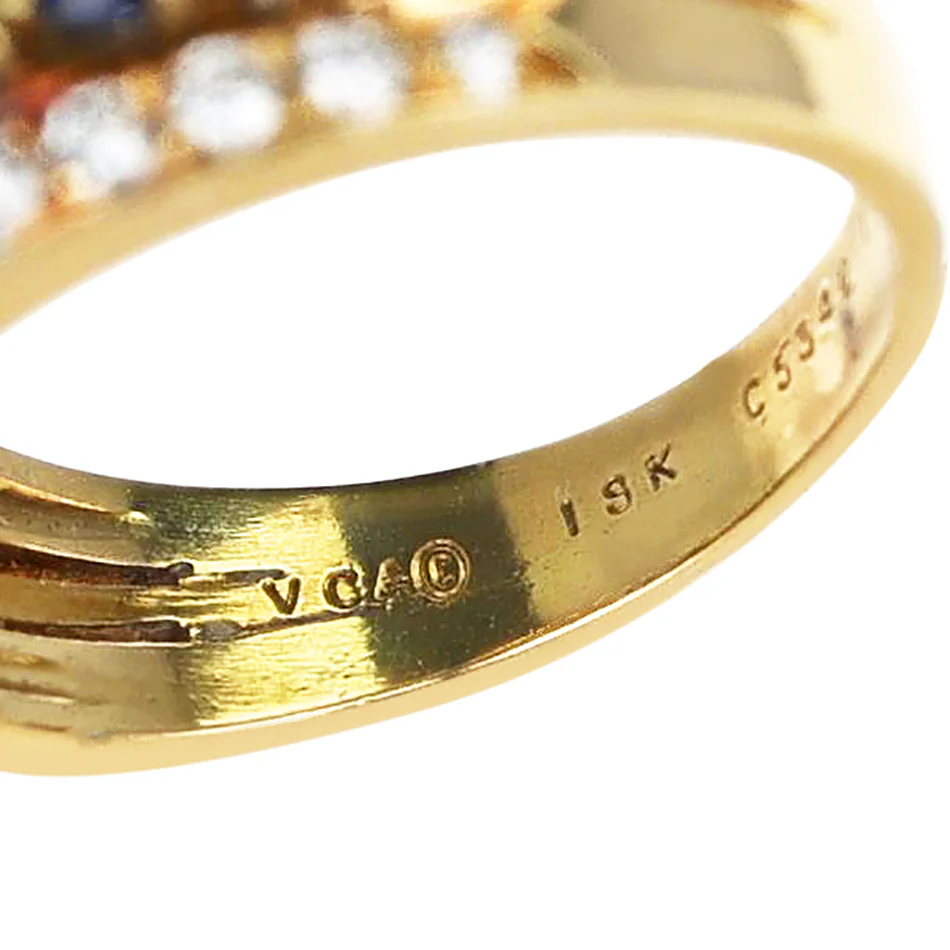 Van Cleef & Arpels Ruby, Emerald, Sapphire and Diamond Ring, 18k