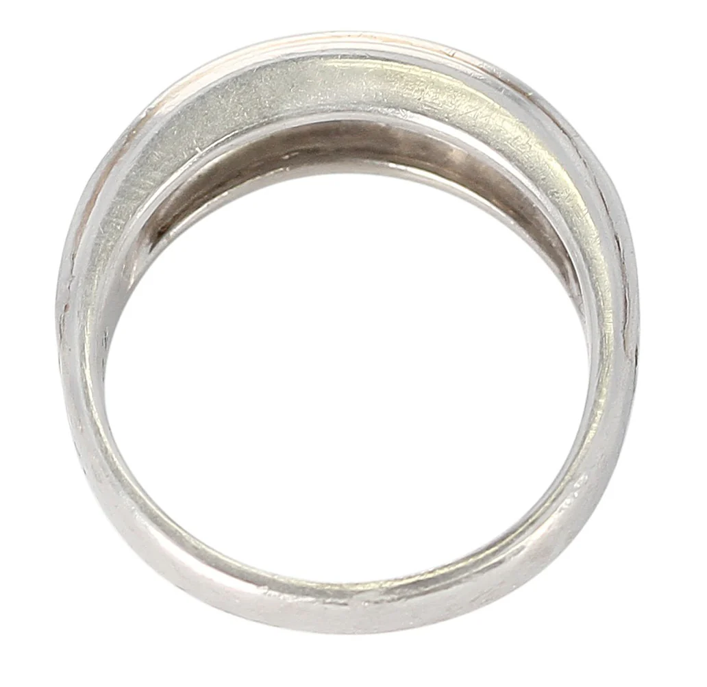 Channel Invisible Set Diamond Half-Eternity Band, Platinum and 18K