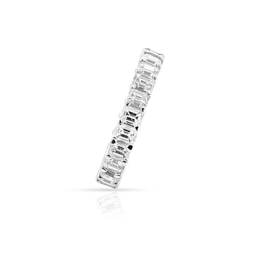 Emerald-Cut 4.6 ct. Diamond Eternity Band, 18k White Gold