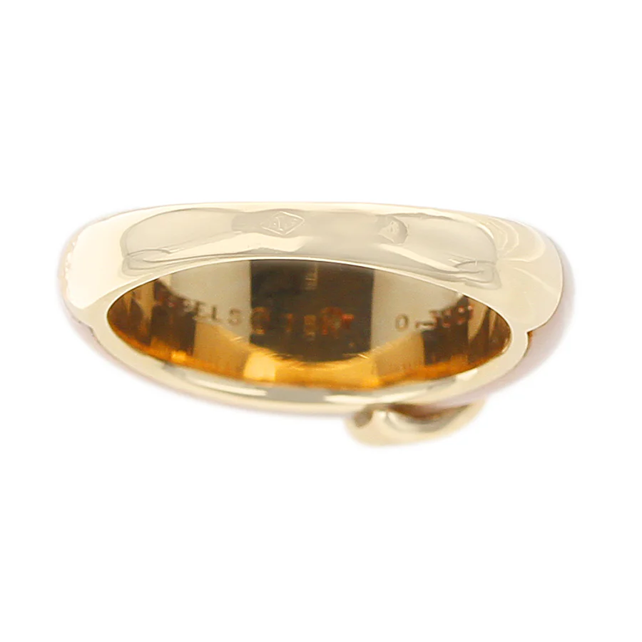 Van Cleef & Arpels Coral Double Heart with Diamonds Ring, 18K