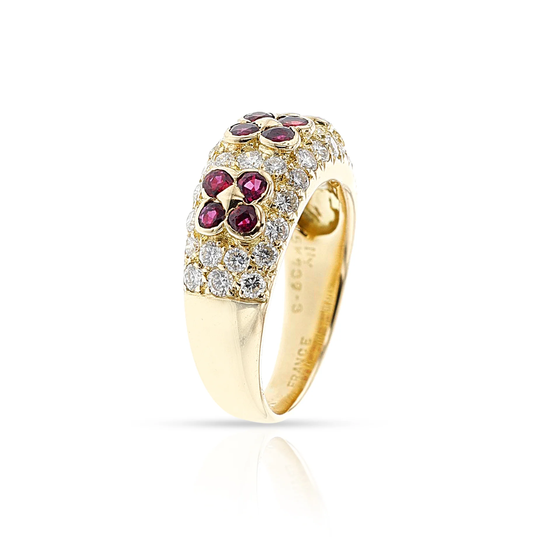 Van Cleef & Arpels Ruby and Diamond 18k Yellow Gold Ring