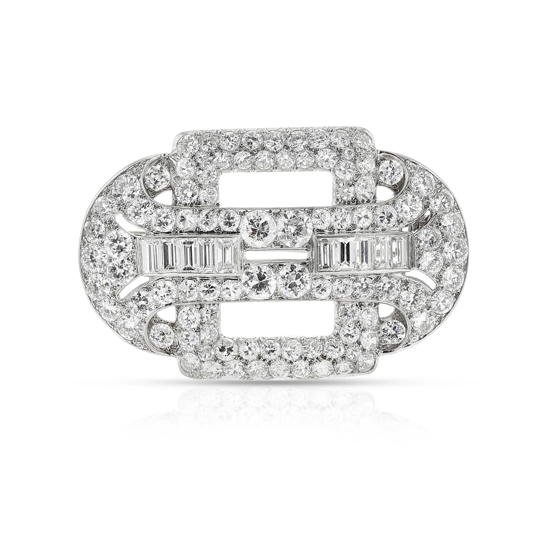 Van Cleef & Arpels Diamond Brooch, Platinum and18k