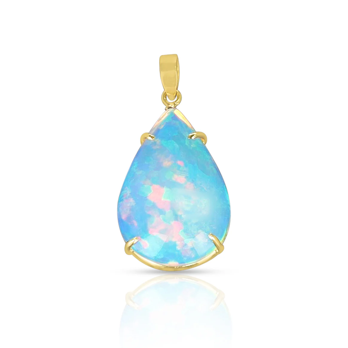 8.34 ct. Pear Shape Opal Pendant, 18K Yellow Gold