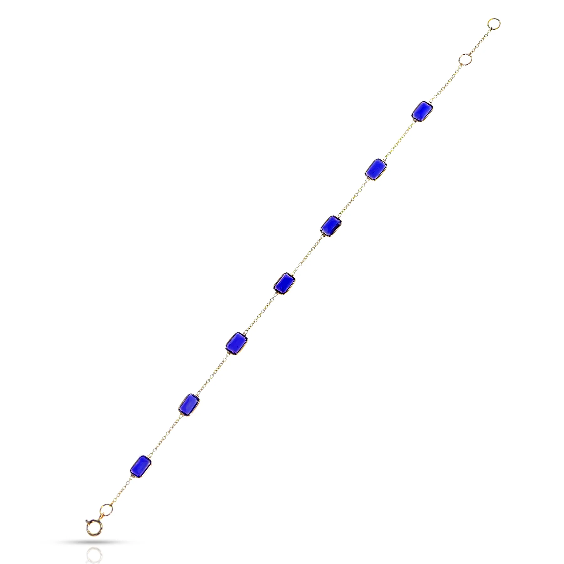 Rectangular Iolite Bracelet, 18k Yellow Gold