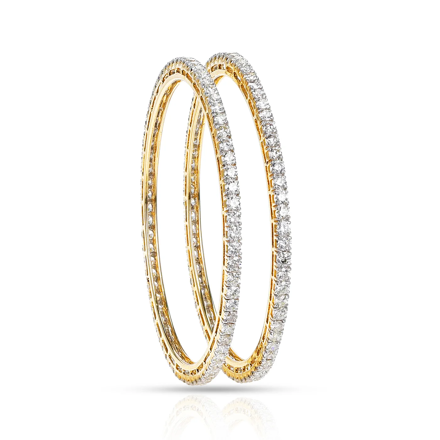 Certified 12.25 ct. White Diamond Bangles, 18k Gold