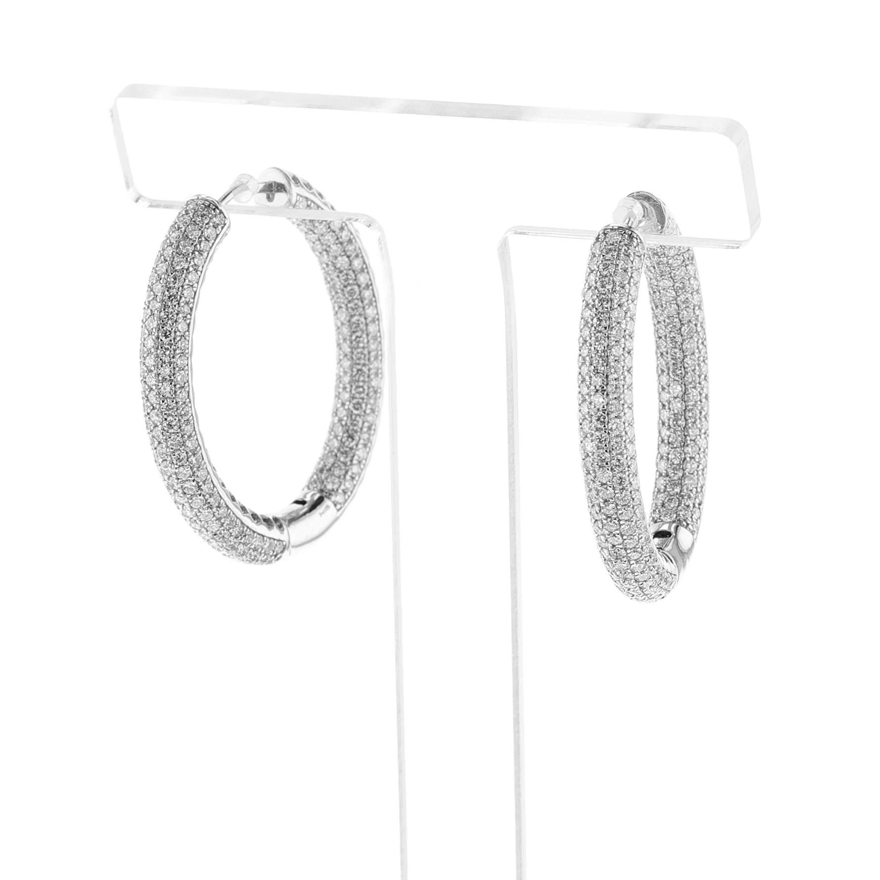 5.7 ct. Diamond Hoop Earrings, 18K
