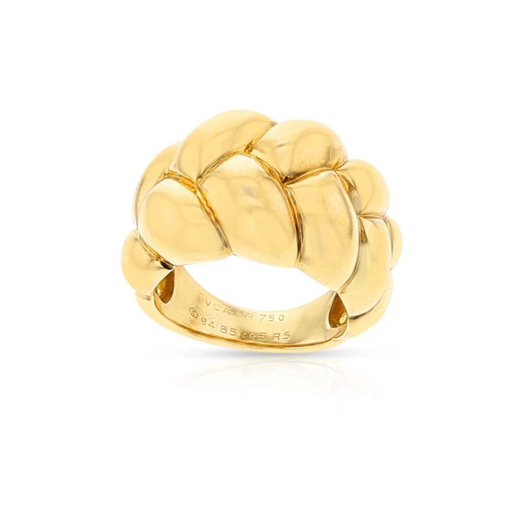 Van Cleef & Arpels (Péry et Fils) Gold Rope Bombe Ring, 18k