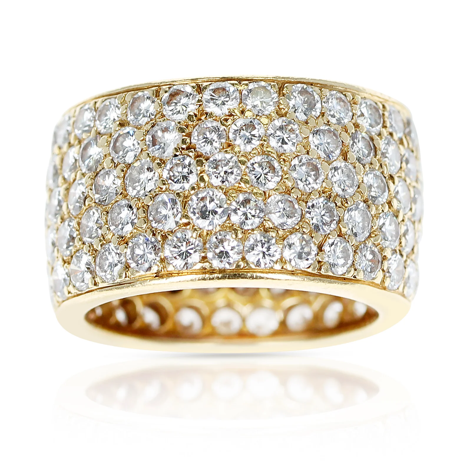 Van Cleef & Arpels Five Row 6.70 carat Diamond Band with Original Box, 18k Gold