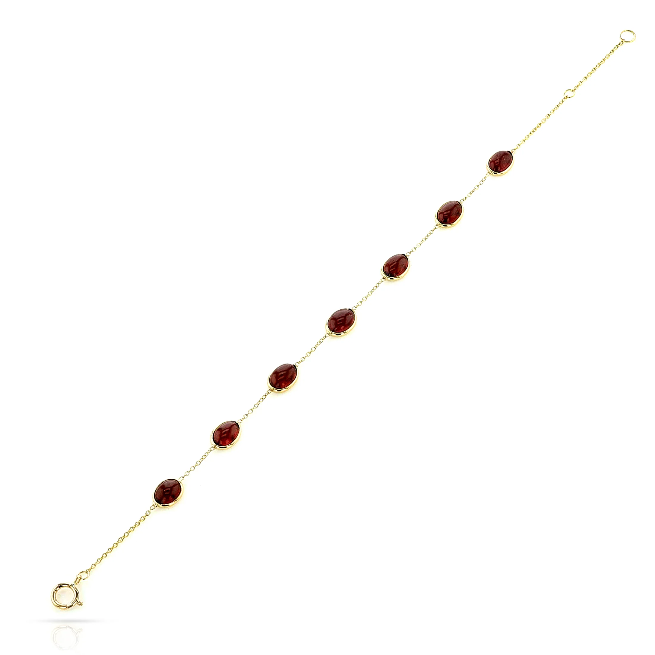 Oval Garnet Cabochon Bracelet, 18k