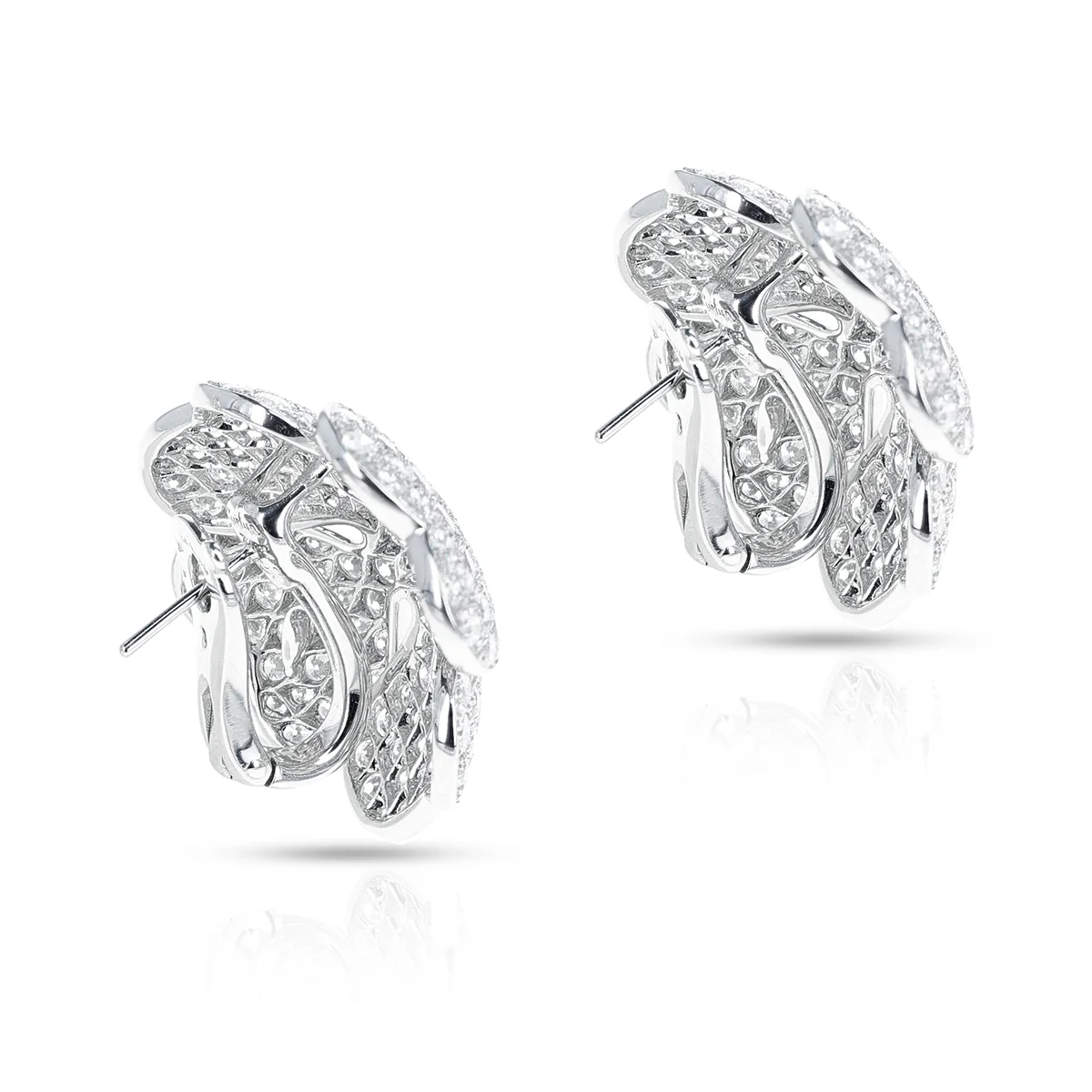 Cartier Anniversary Edition Clover Diamond Earrings, Part of Set
