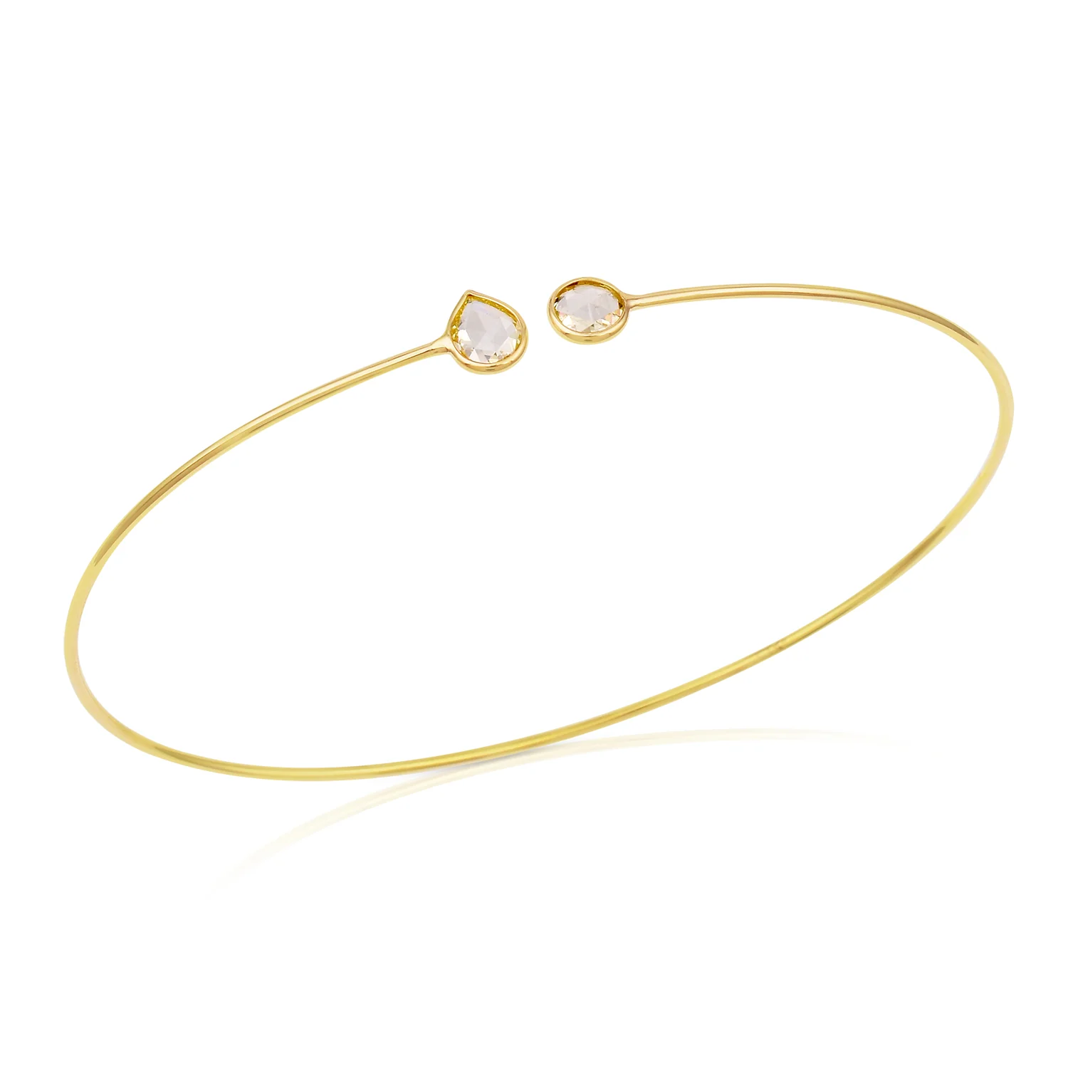 Diamond Rose Cut Bangle,18K