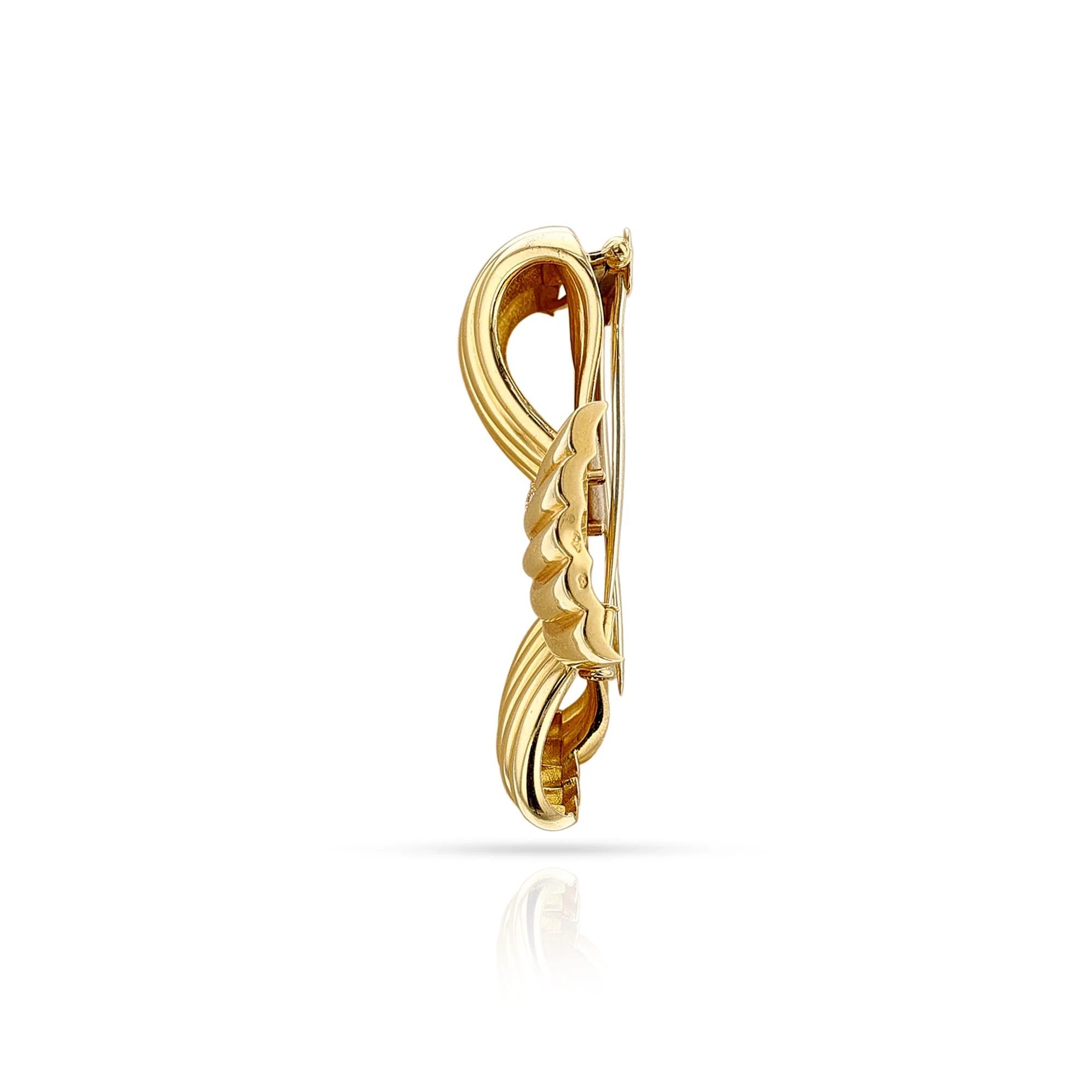 Van Cleef & Arpels France Diamond Bow Clip-Brooch, 18k