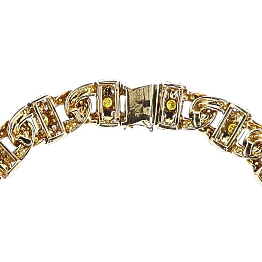 GIA Certified GRAFF Natural Yellow and White Diamond Necklace