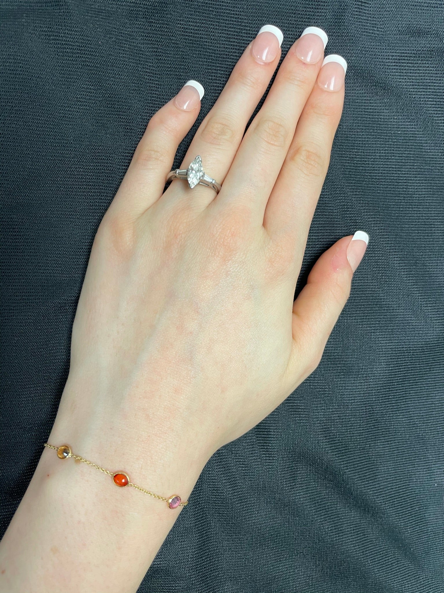 Oval Genuine Multi-Sapphire 18k Yellow Gold Bracelet