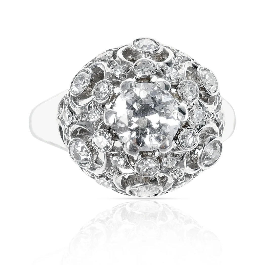 0.85 Center Diamond Platinum Ring, Platinum