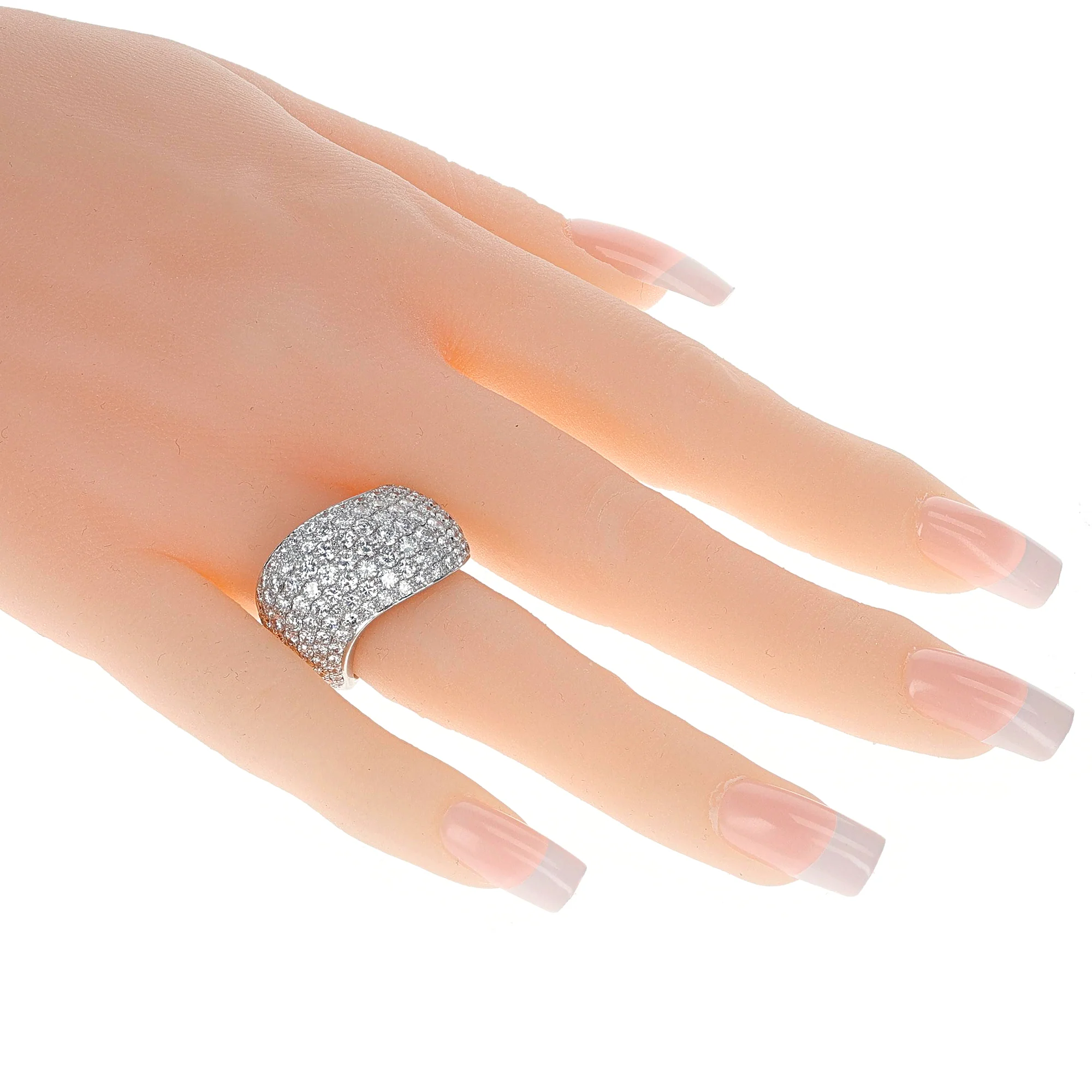 Cartier Swerve-Design 6.20 cts. D/E VVS1 Diamond Cocktail Ring, 18K White Gold