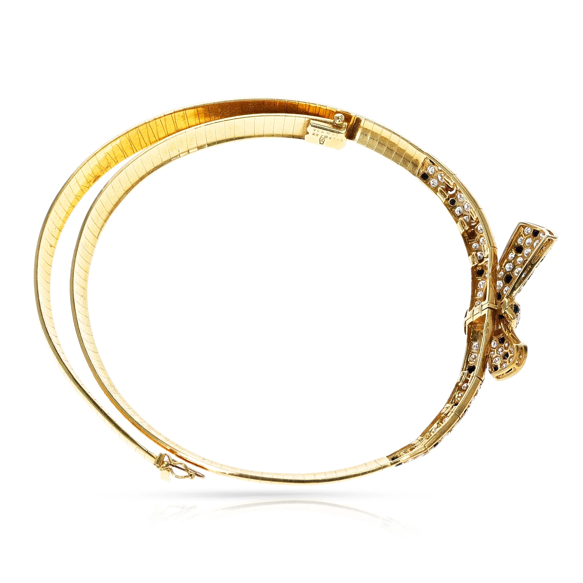 Van Cleef & Arpels Diamond and Black Onyx Bow Necklace and Earring Set