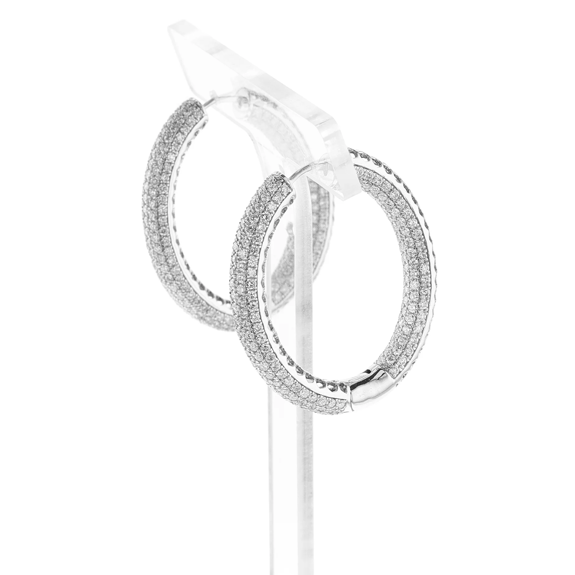 5.7 ct. Diamond Hoop Earrings, 18K