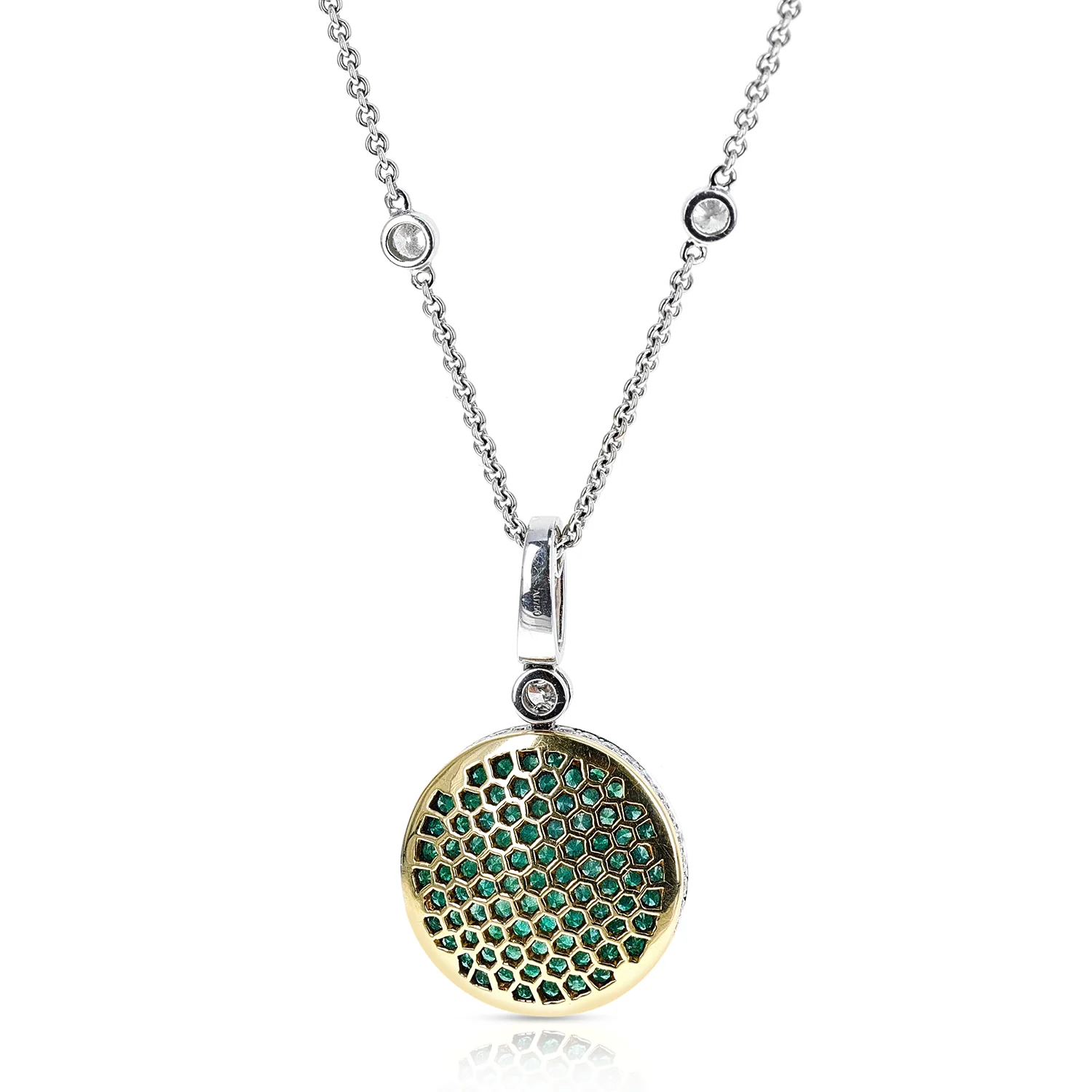 Graff Emerald and Diamond Pendant Necklace with Box