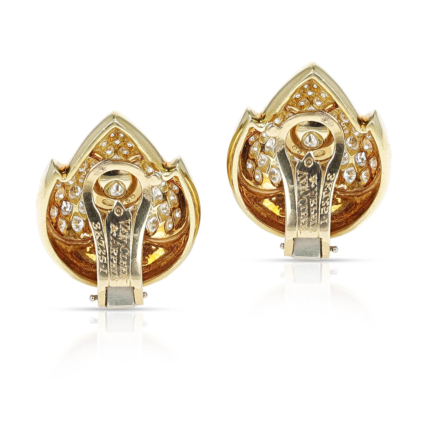 Van Cleef & Arpels Leaf Earrings with 5 cts. Diamonds, 18K