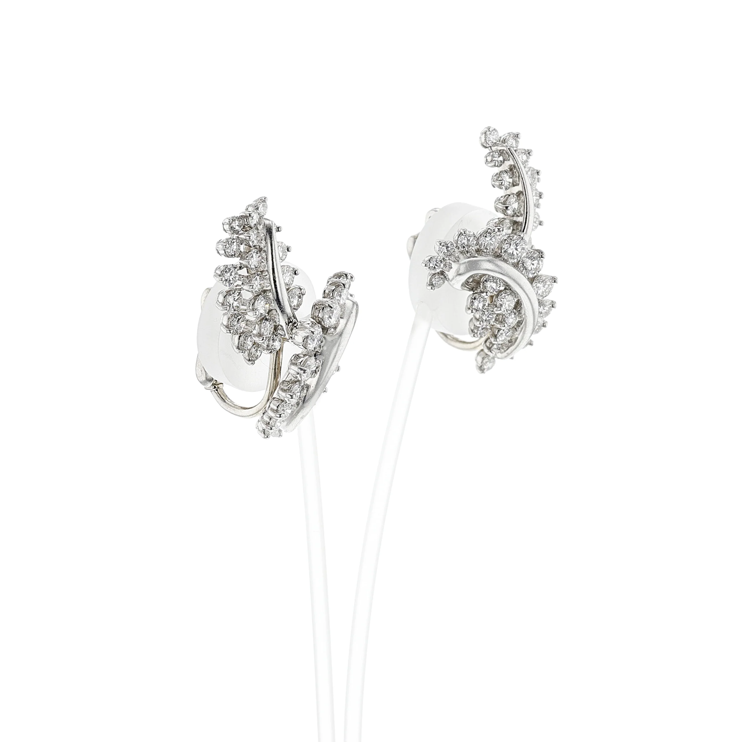 Graduated Diamond and Platinum Earrings