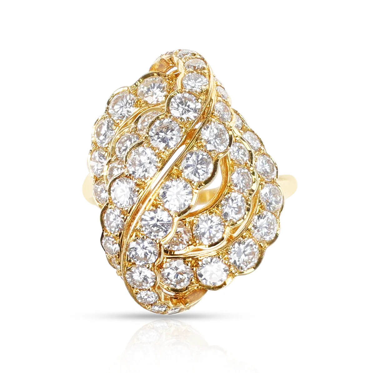 French Van Cleef & Arpels Diamond Cocktail Ring, 18k