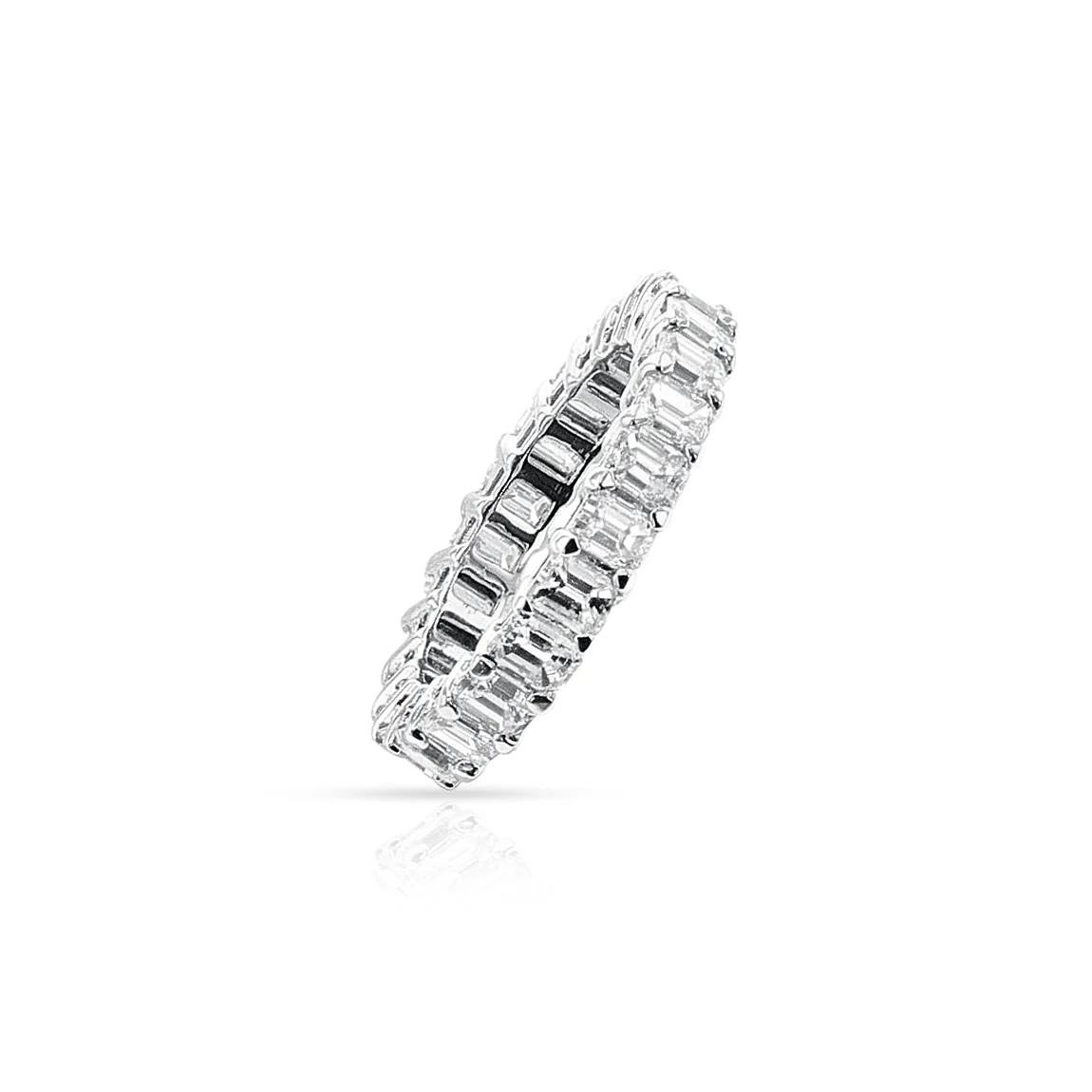 Emerald-Cut 4.6 ct. Diamond Eternity Band, 18k White Gold