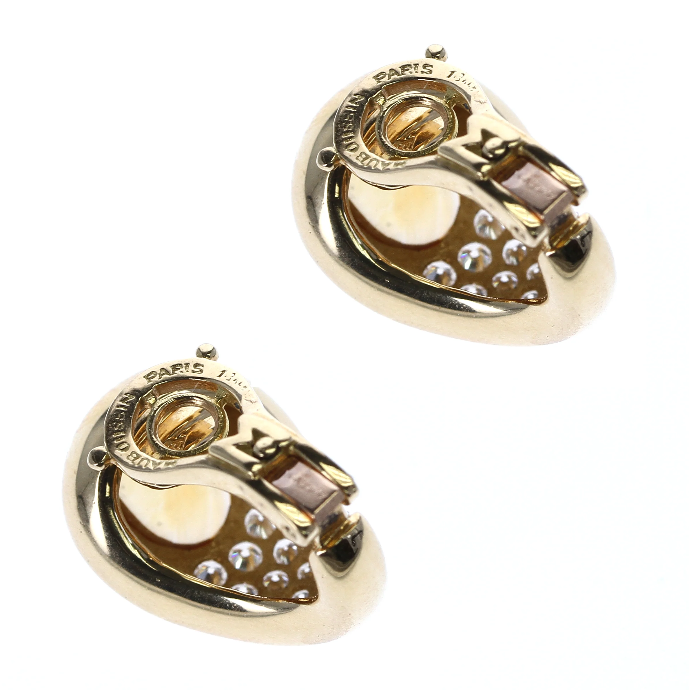 Mauboussin 2.18 ct. Citrine and 0.42 ct. Diamond Earrings, 18K Gold