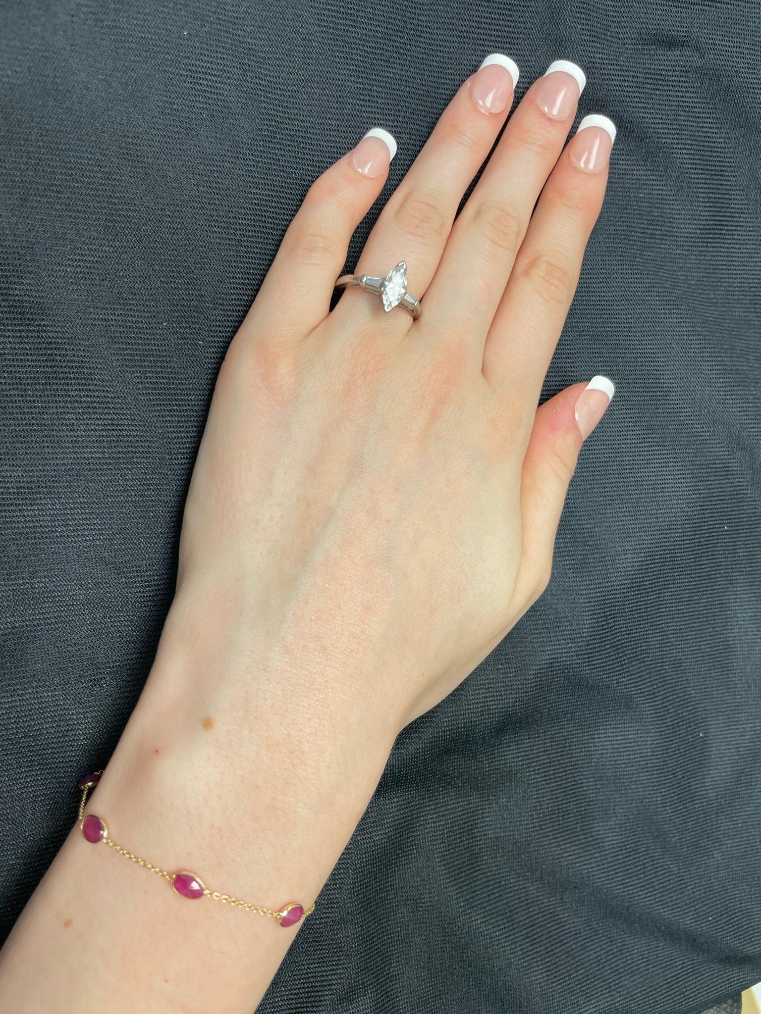 Oval Genuine Ruby 18k Yellow Gold Bracelet