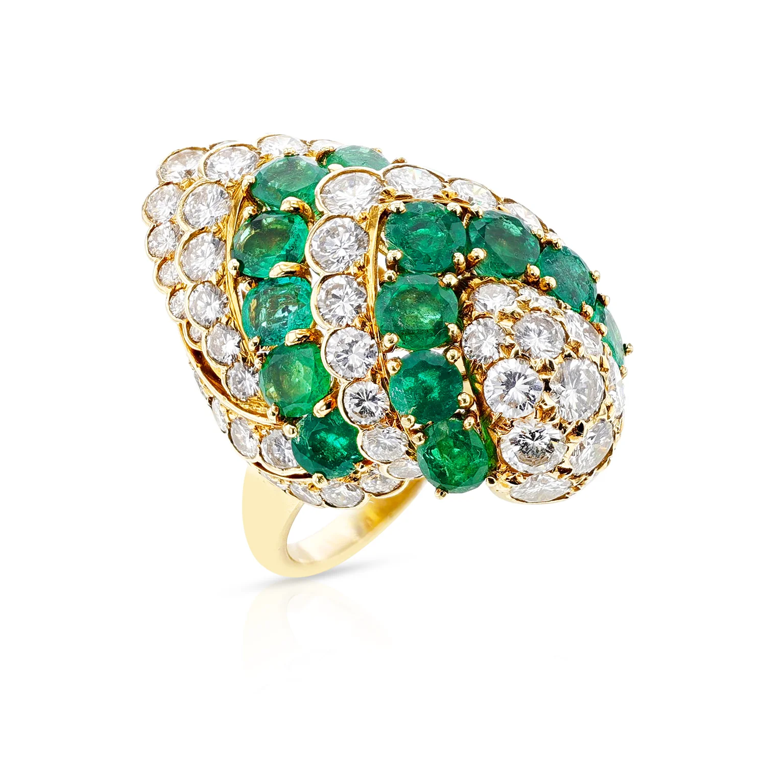 Bvlgari Emerald and Diamond Cocktail Ring, 18k