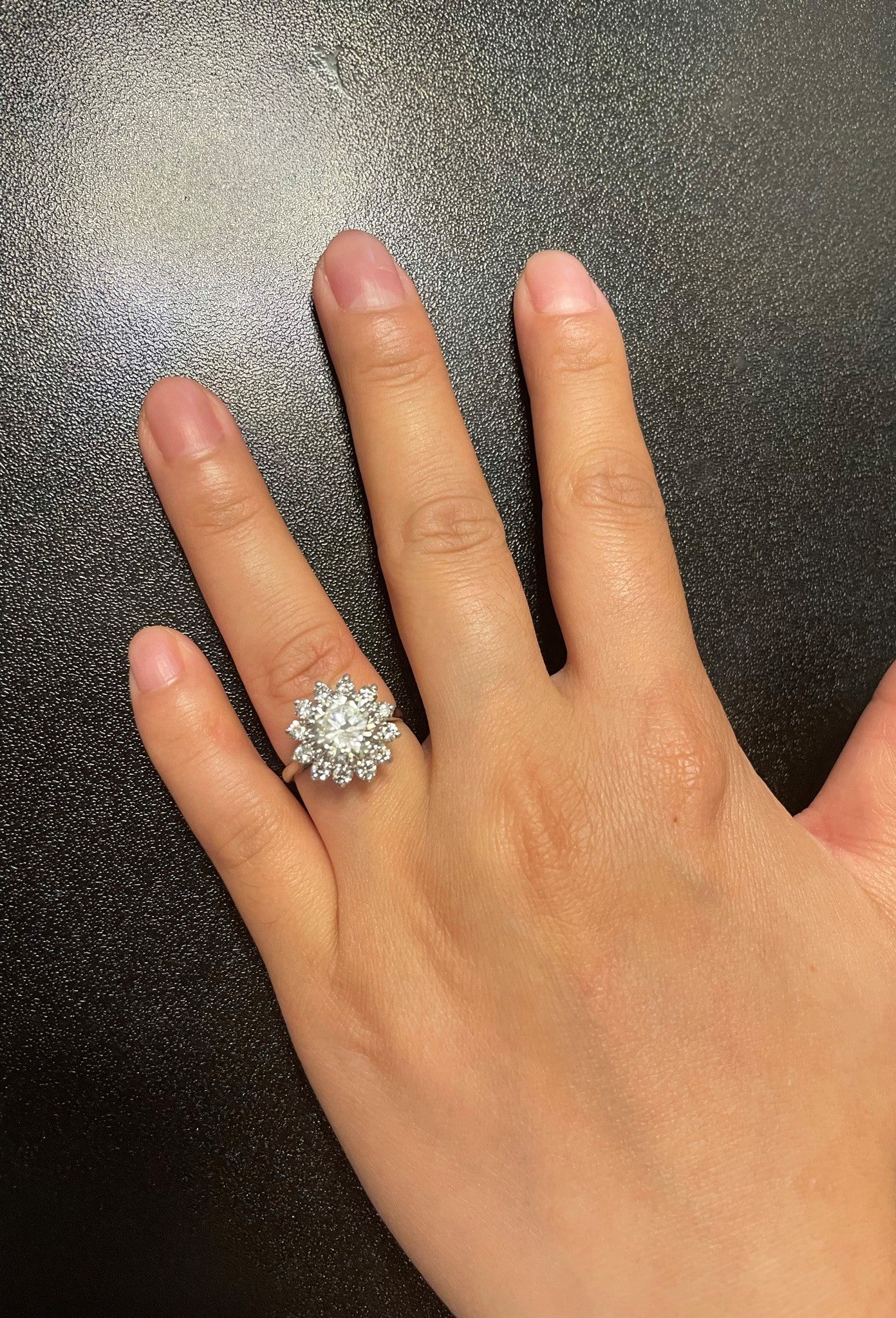 2.59 ct. M VVS2 Round Diamond Ring accented with Diamonds, Platinum