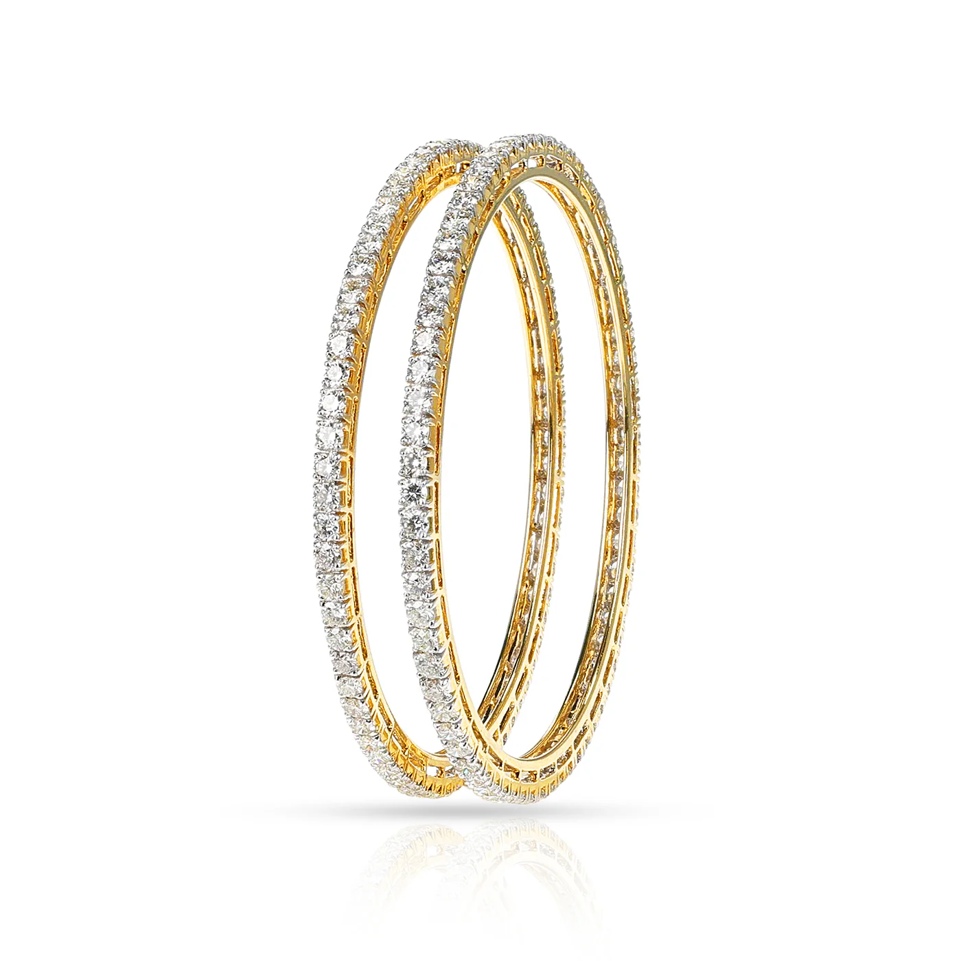 Certified 12.25 ct. White Diamond Bangles, 18k Gold