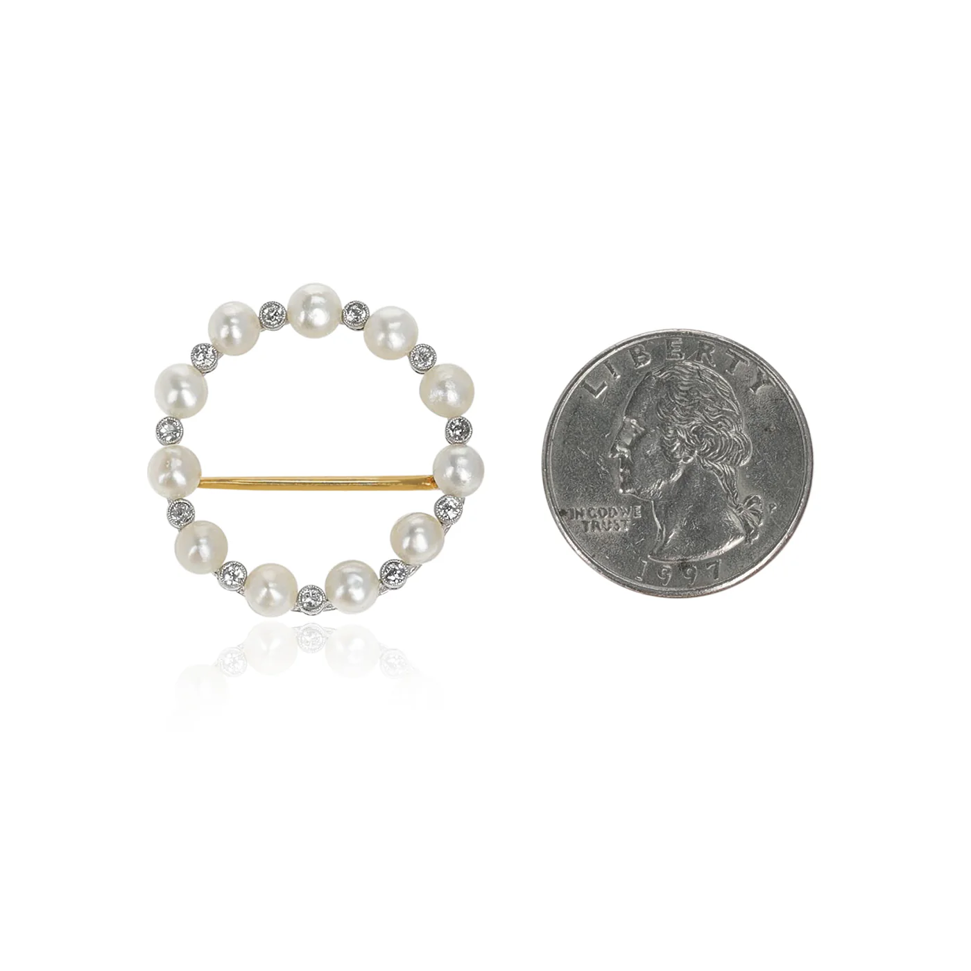 Victorian Natural Pearl and Diamond Brooch