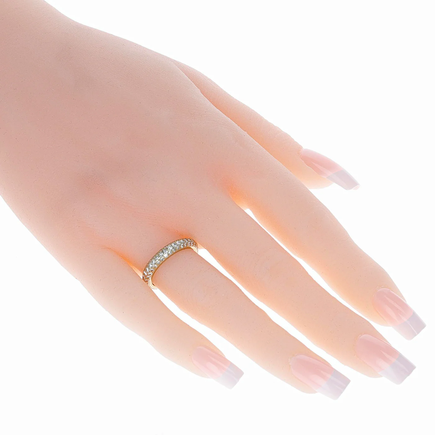 Cartier Three Row Round Diamond Wedding Band, 18K Gold