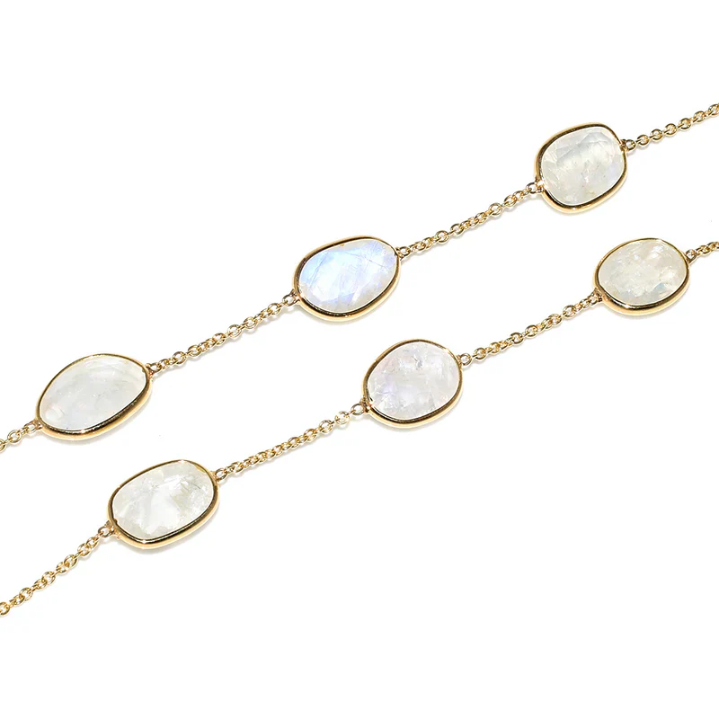 Mixed Cut Large Gemstone Necklace, 18k