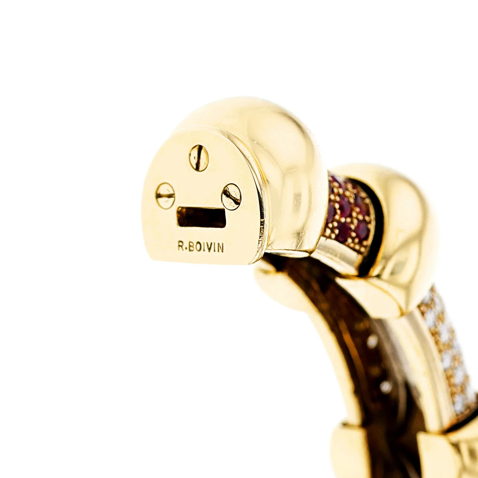 René Boivin Diamond and Ruby Sliding Interchangeable Bangle