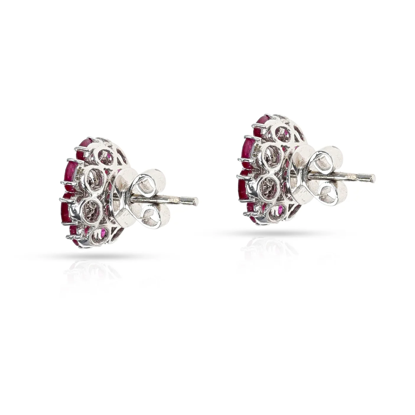 Oval Ruby and Diamond Earrings, 18k