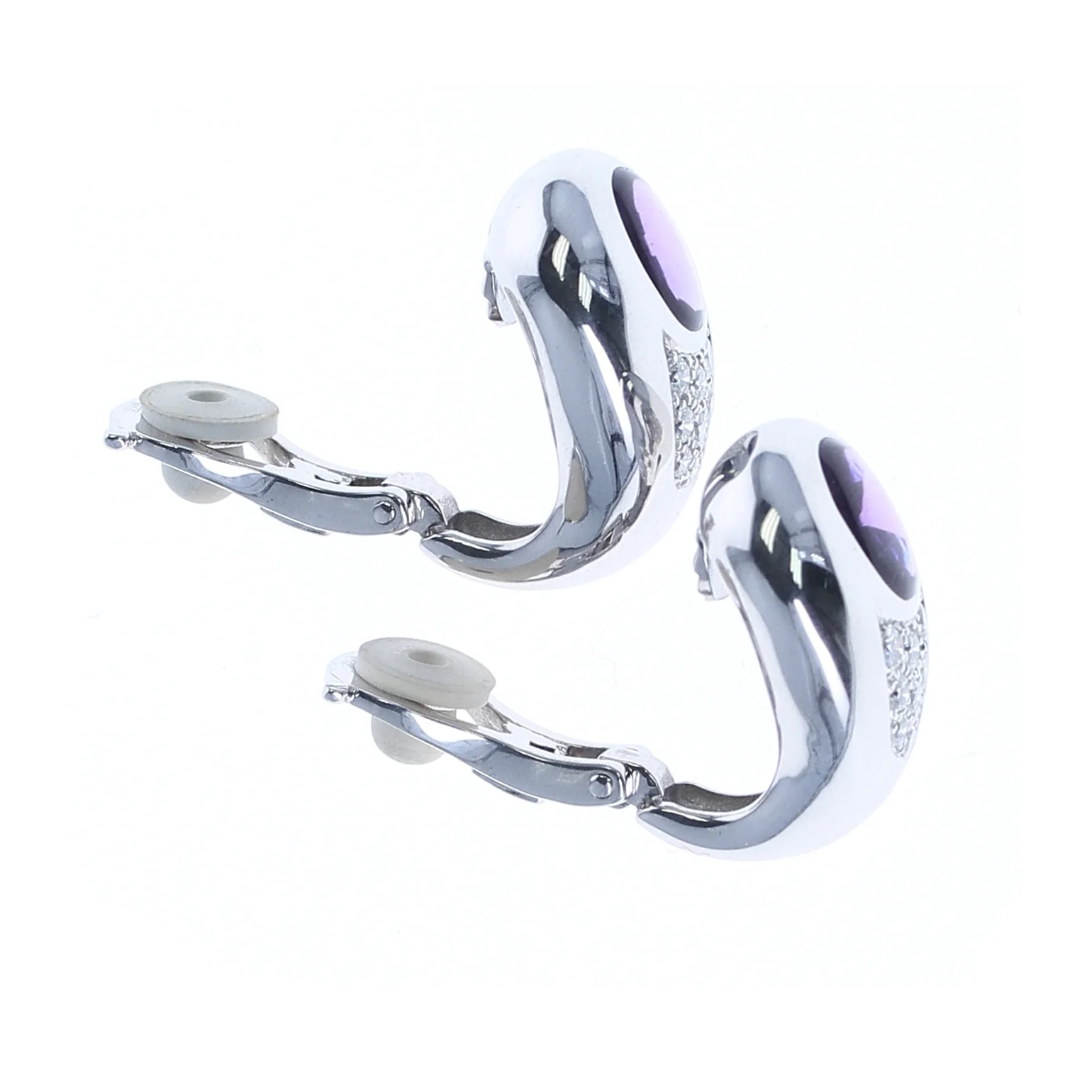 Mauboussin 2.20 ct. Amethyst and 0.42 ct. Diamond Earrings, 18K Gold