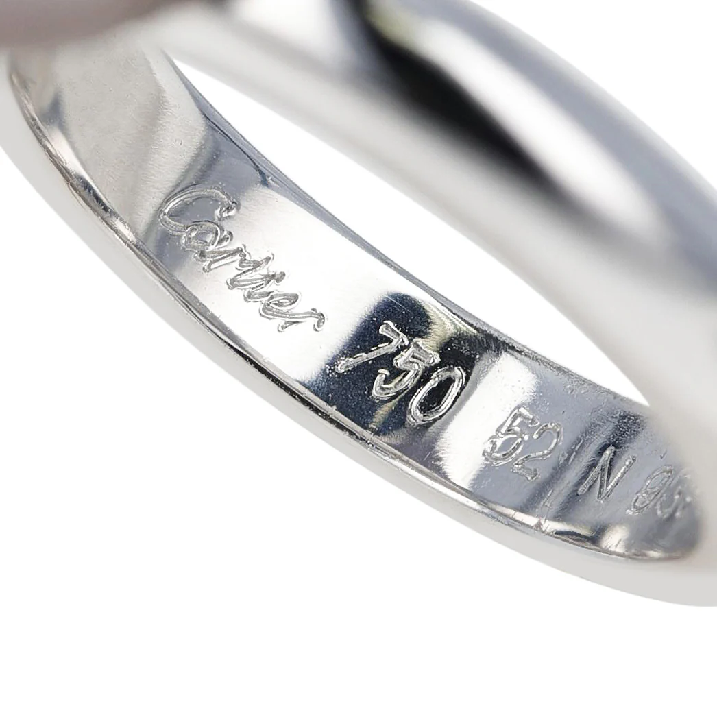Cartier 10MM Gray Pearl Ring, 18 Karat White Gold