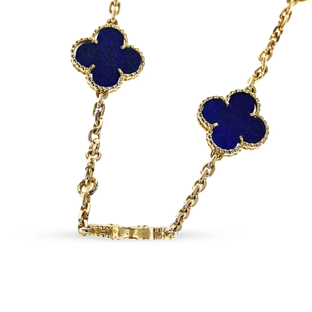 Van Cleef & Arpels 20 Motif Lapis Alhambra Necklace