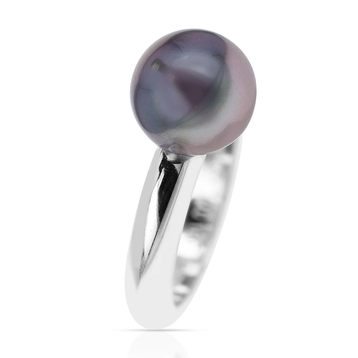 Cartier 10MM Gray Pearl Ring, 18 Karat White Gold