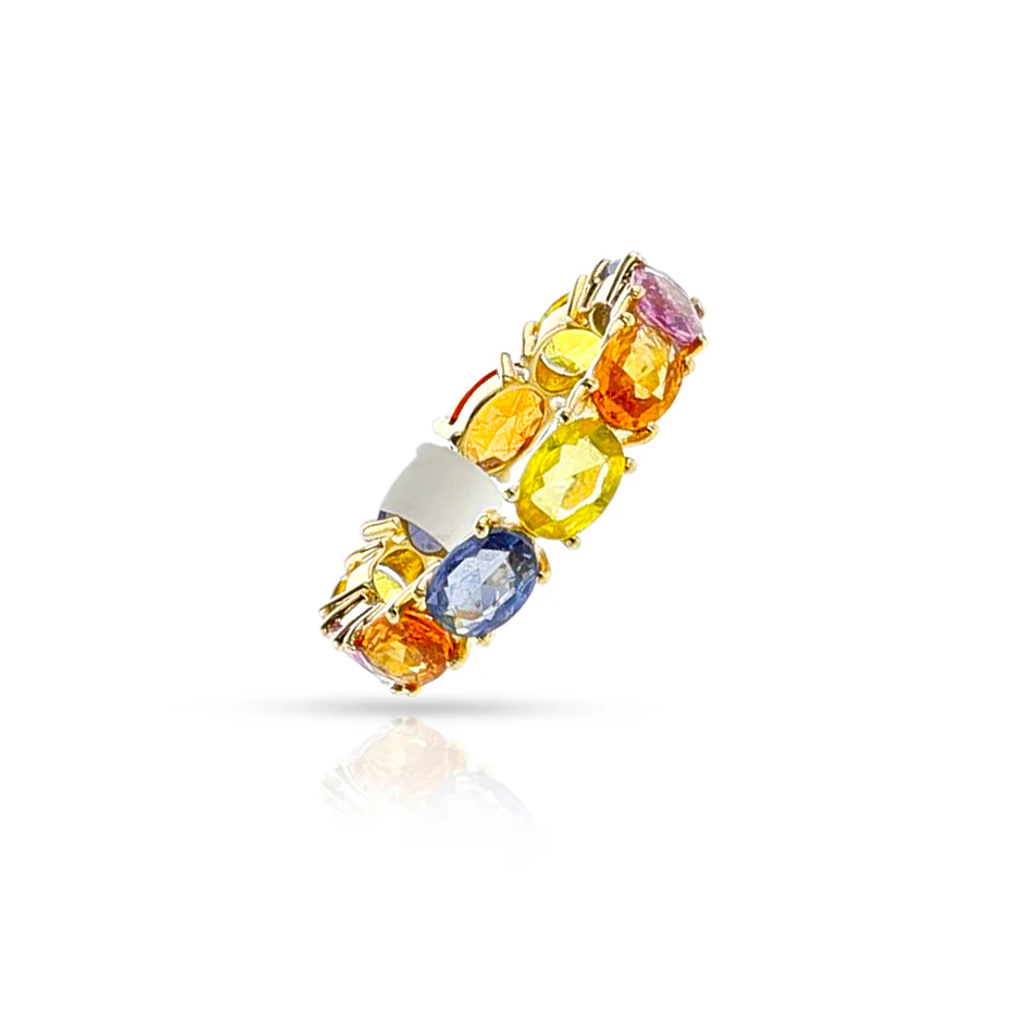 Oval Multi Sapphire Eternity Band, 18K